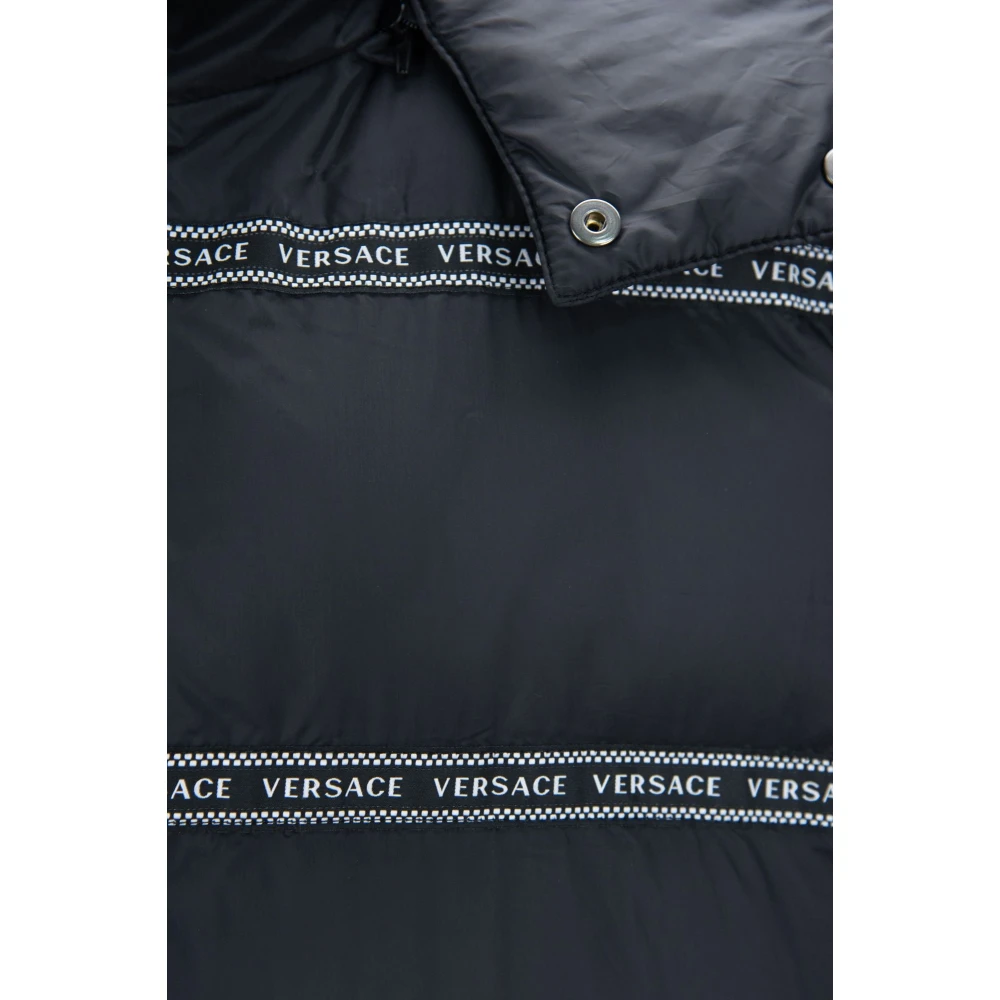 Versace Zwart Polyester Vest met Logo Details Black Dames