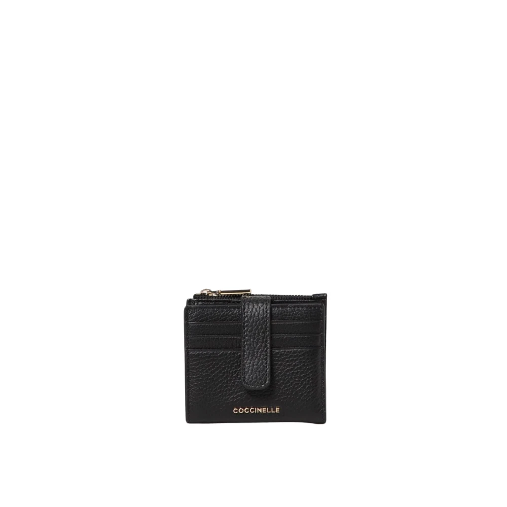 Coccinelle Women's Black Wallets & Cardholders, One Size, Zip Wallet In Beige Leather