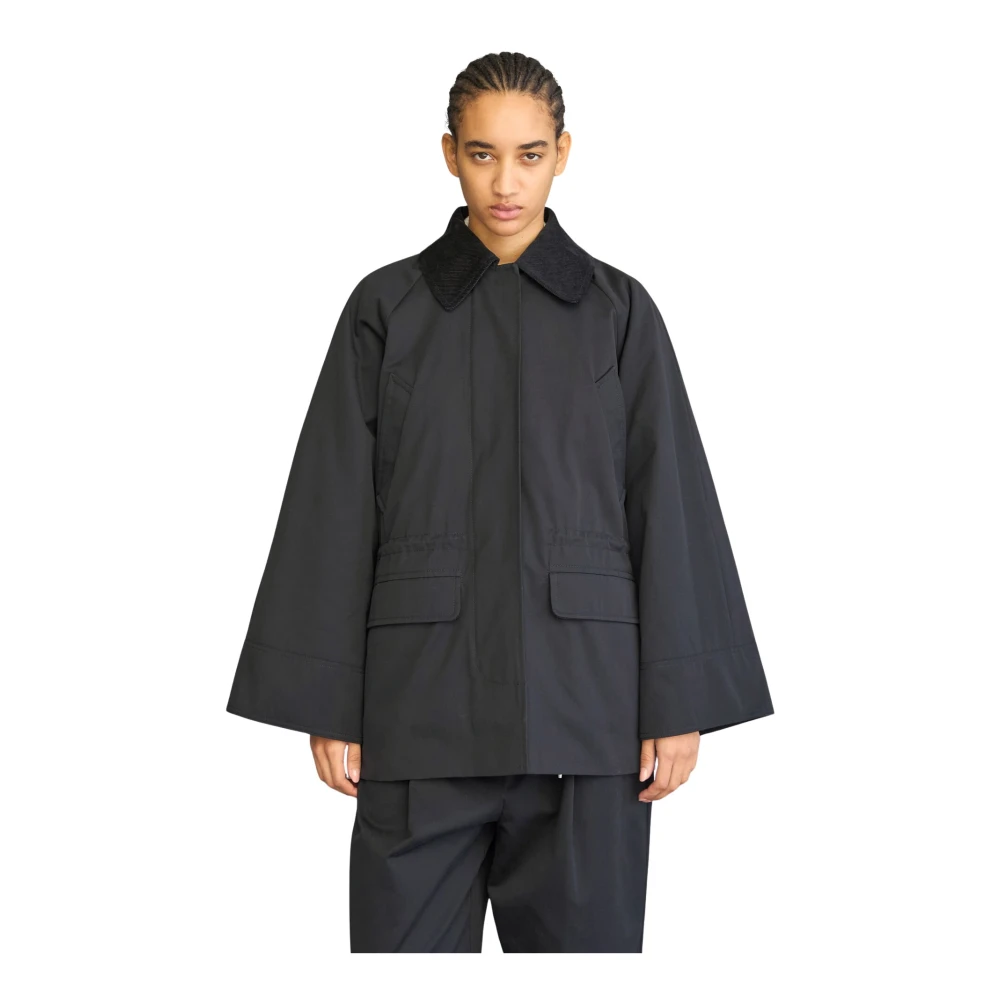 Skall Studio Waterafstotende Katoenen Jas Black Dames