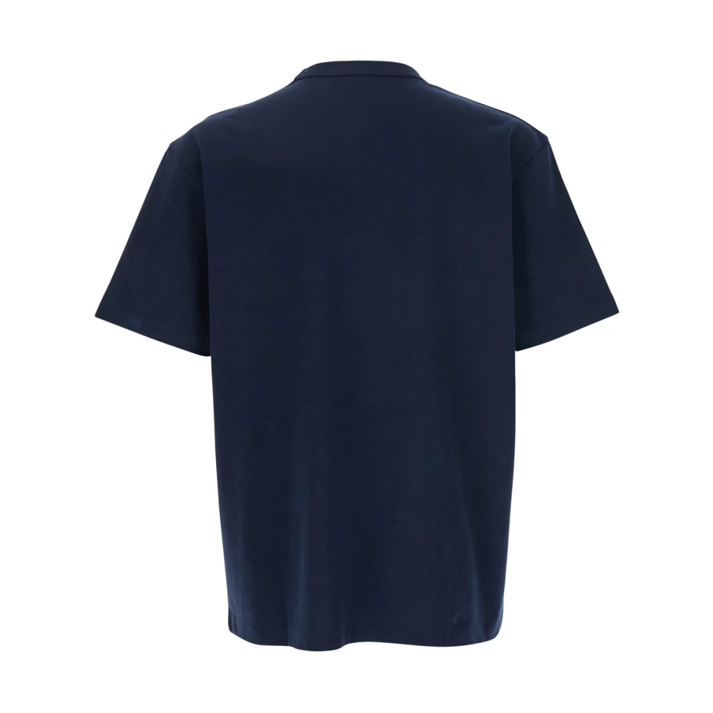 A.p.c. Blauw Crewneck T-shirt met Logo Geborduurd Blue Heren