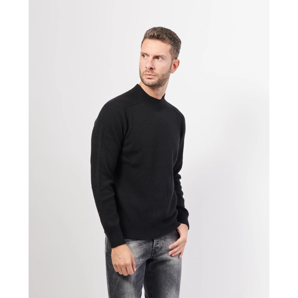 Gran Sasso Zwarte Alpaca Cashmere Trui Black Heren