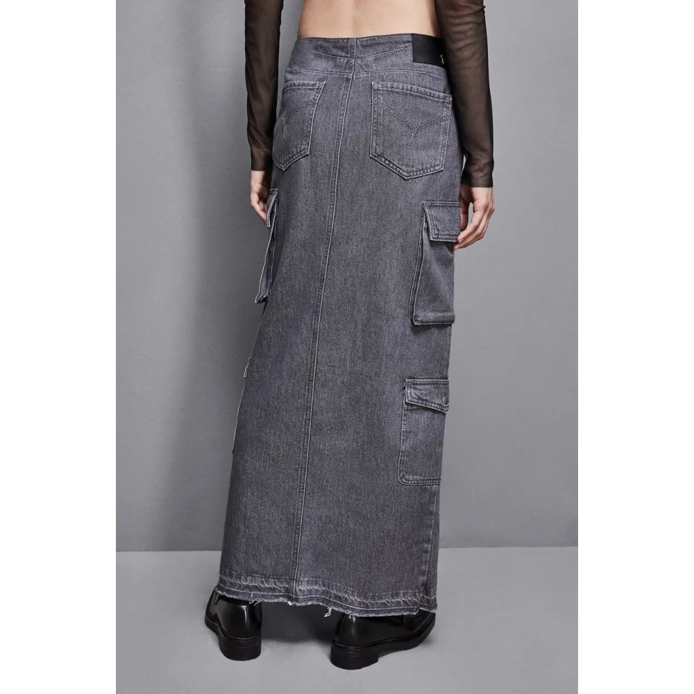 PATRIZIA PEPE Cargo Lange Denim Rok Gray Dames