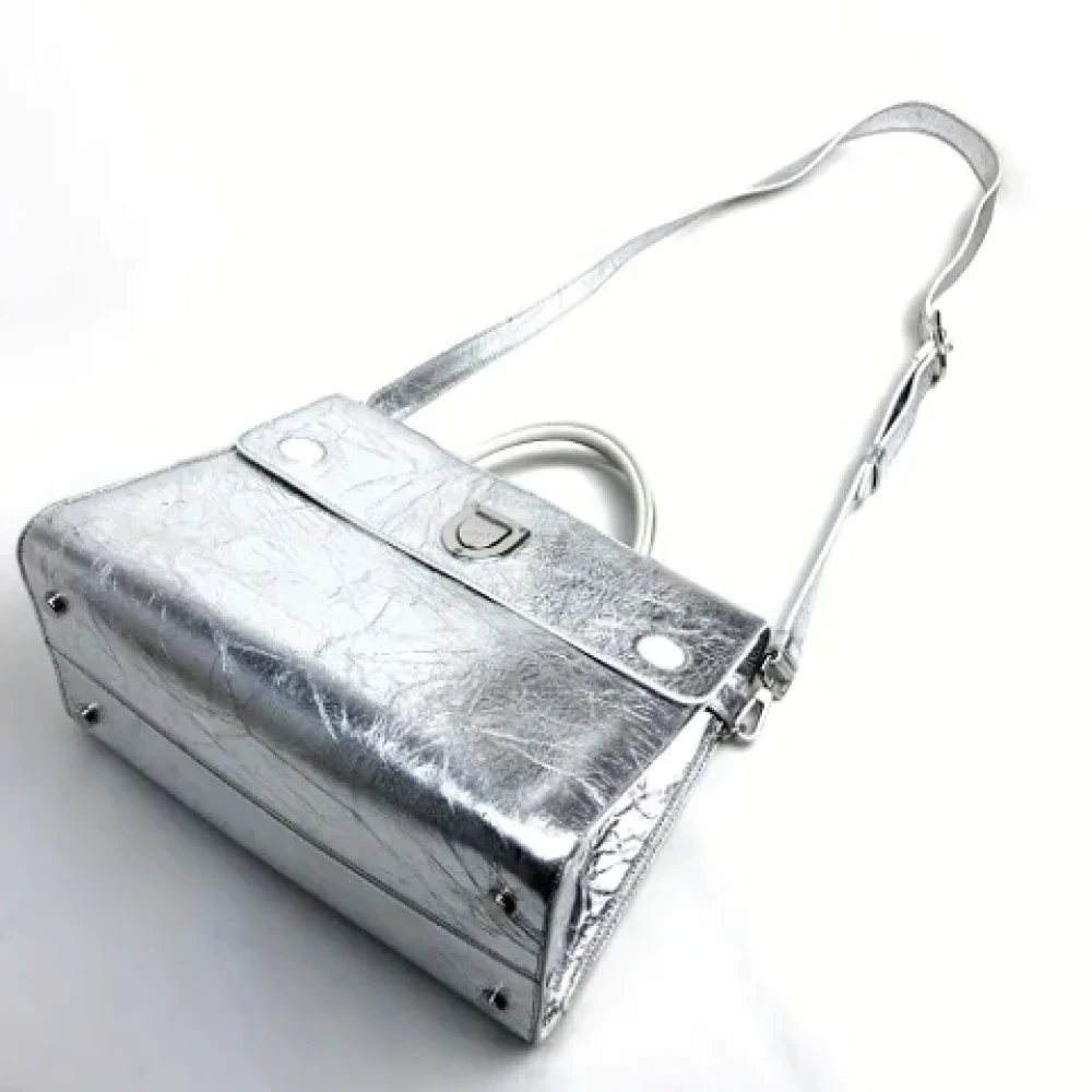 Dior Vintage Pre-owned Leather dior-bags Gray Dames