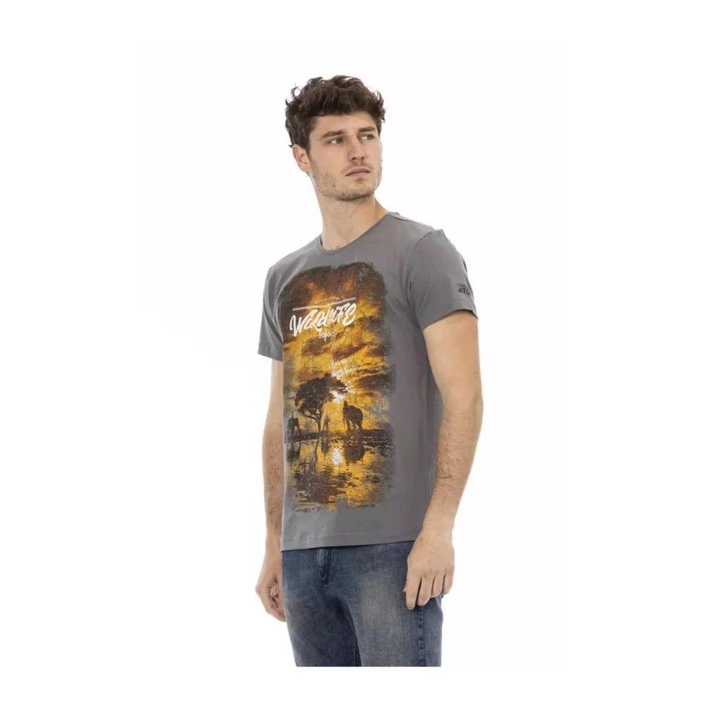 Trussardi Men's Gray Wildlife Safari Graphic Tee T-Shirt