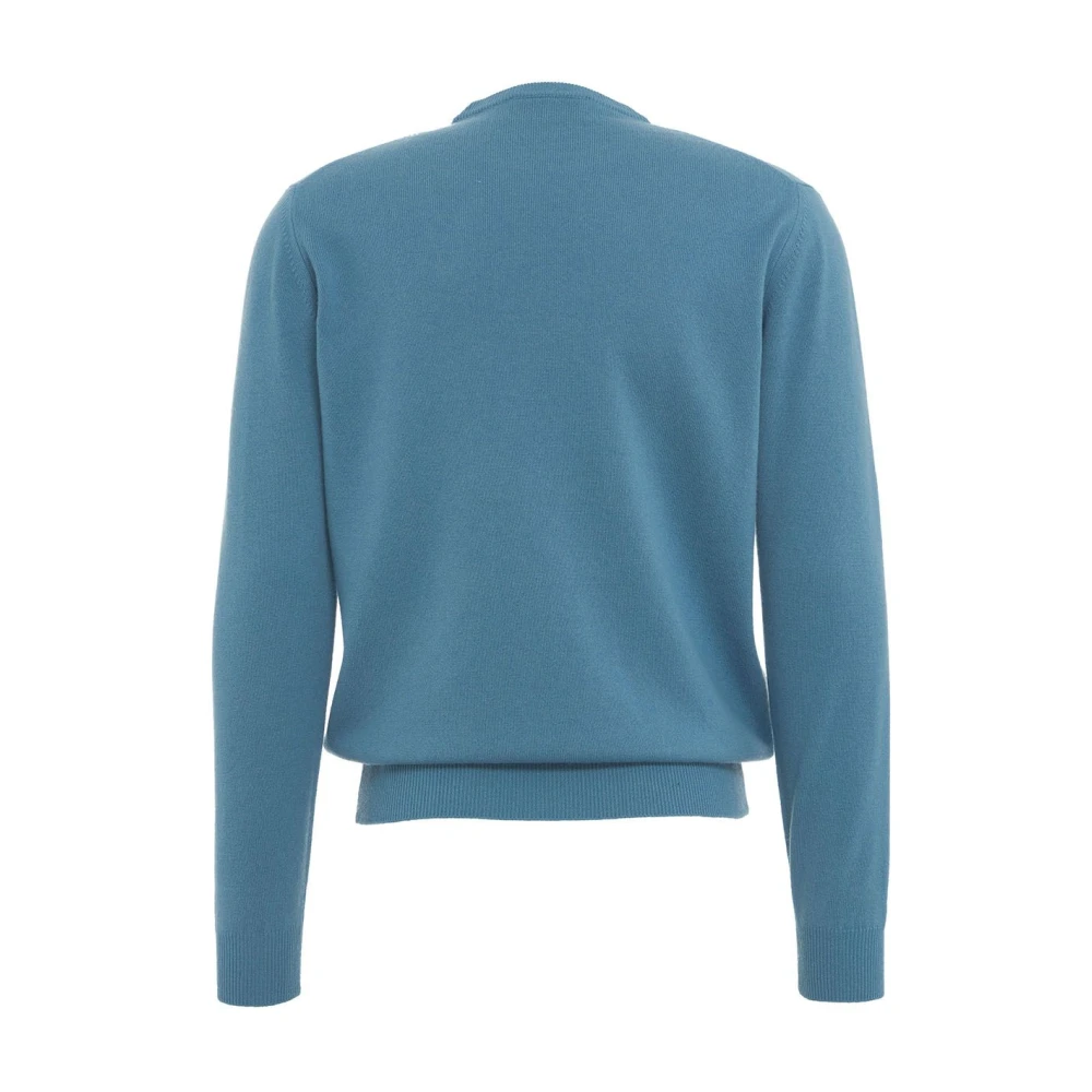 Gender Merino Cashmere Crew Neck Pullover Blue Heren