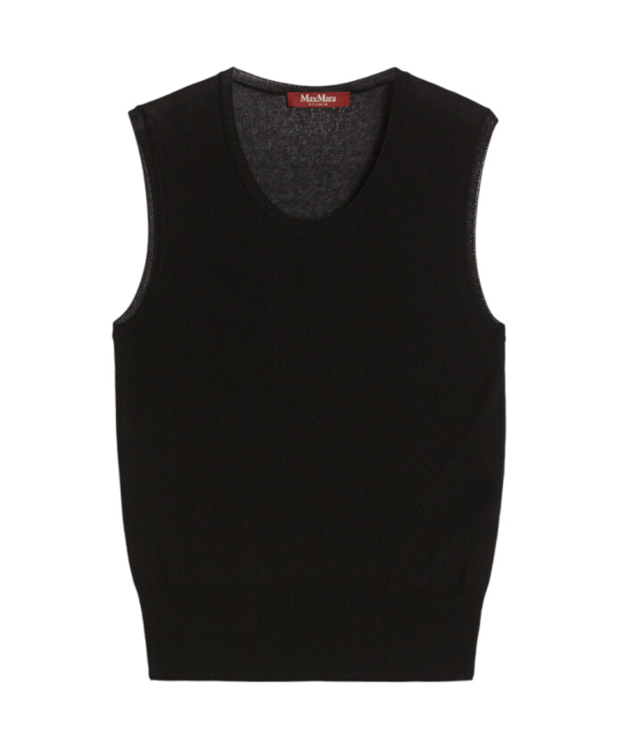 pull-sans-manches-noir-en-viscose-cotelee