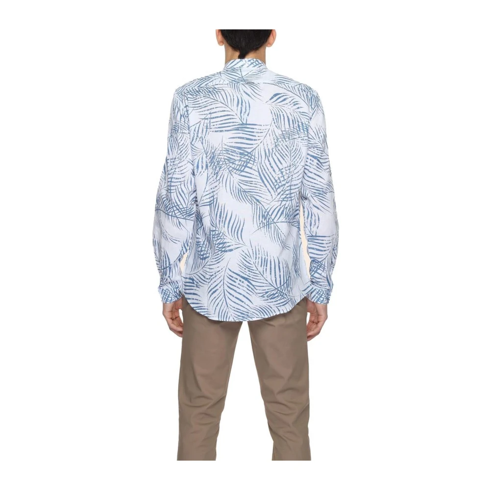 Antony Morato Linnen lange mouwen overhemd Lente Zomer Collectie Blue Heren