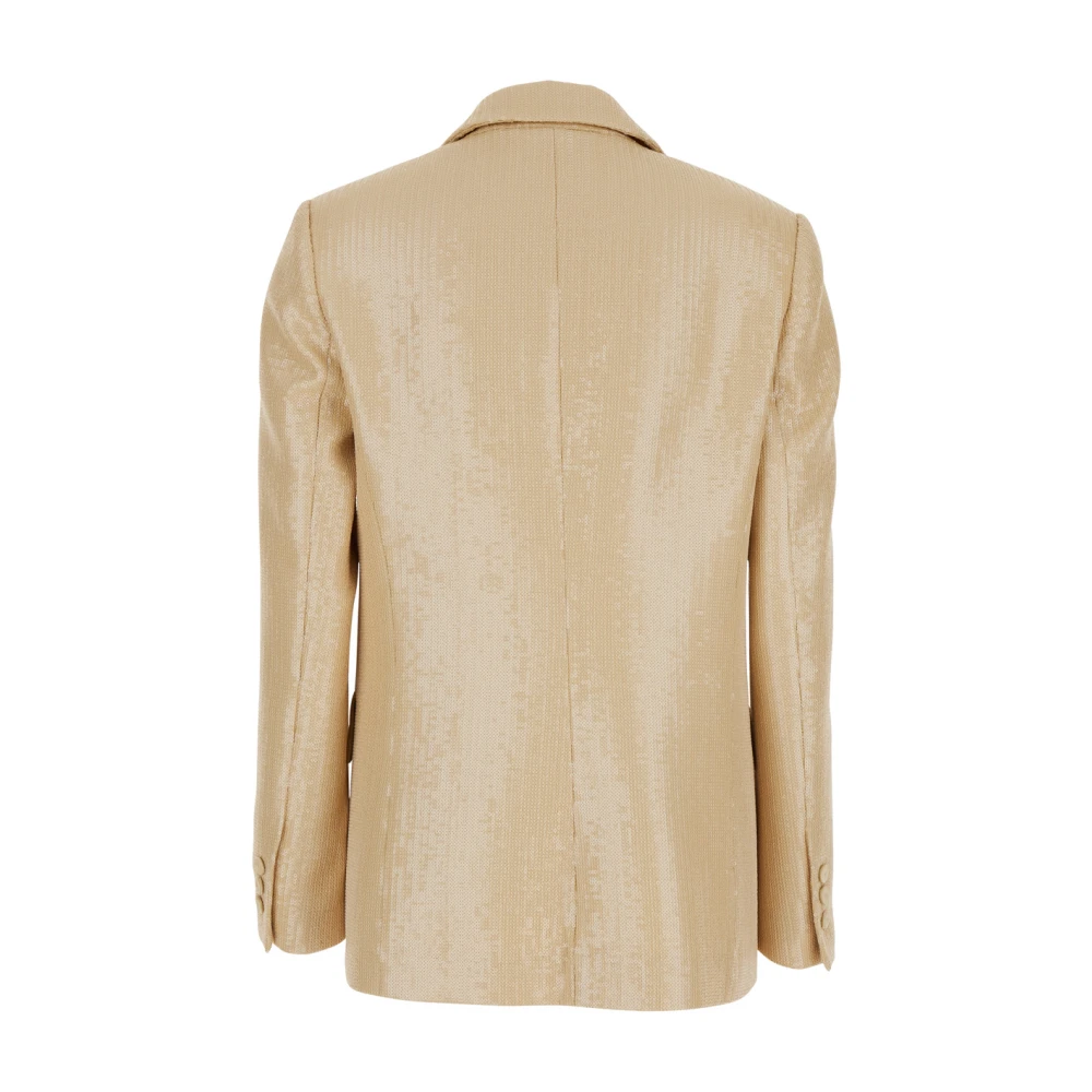 Federica Tosi Paillet Beige Jas Vrouw Tech Stof Beige Dames
