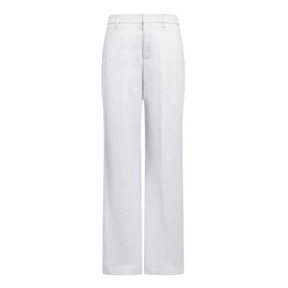 Dondup Women's White Wide Trousers, M, Wide Trousers