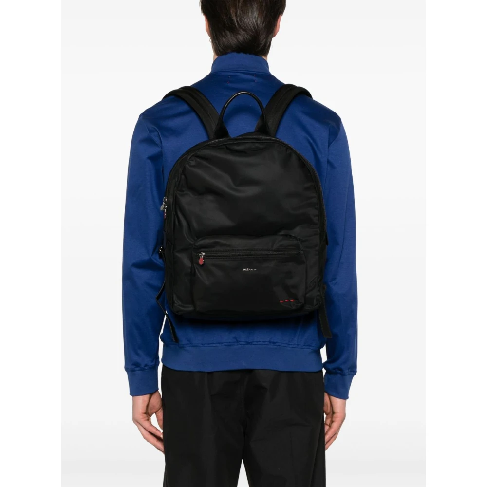 Kiton Zwarte Rugzak met Lus Handvat Black Heren