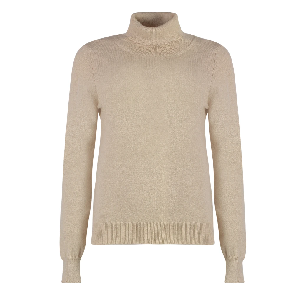Malo Luxe Cashmere Turtleneck Pullover Beige Dames