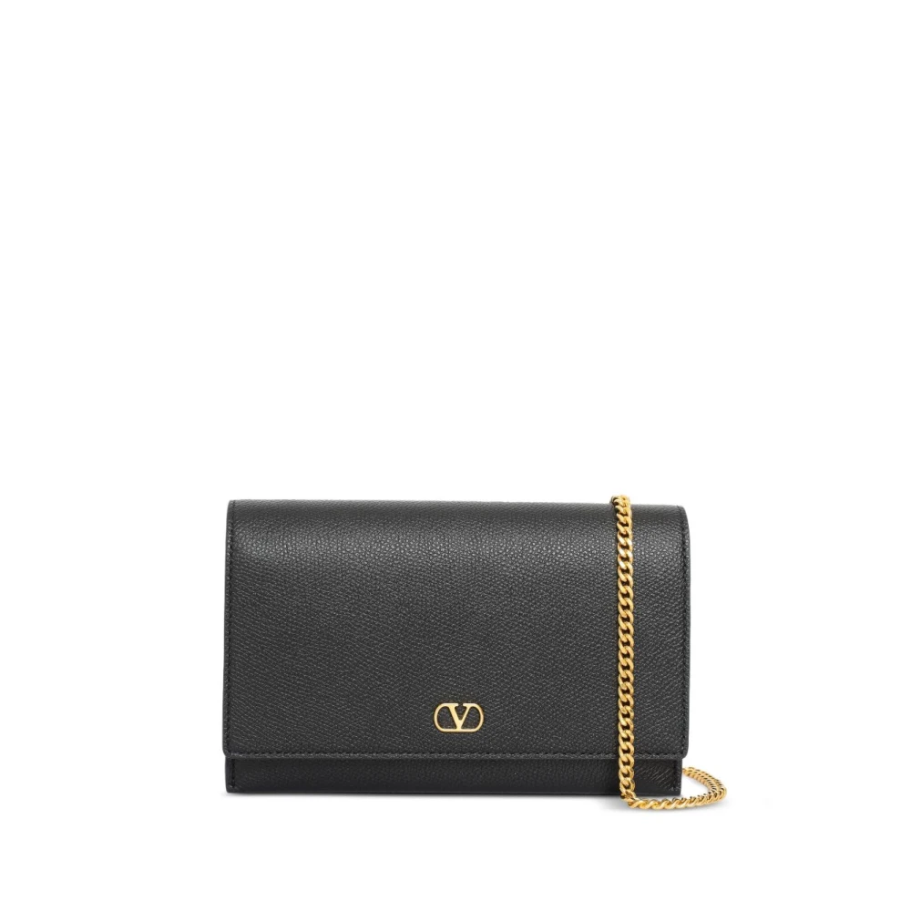 Valentino Garavani Women's Black Cross Body Bags, One Size, Chain Strap Flap Closure Bag