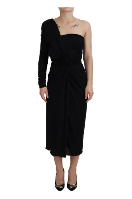 Elegant One-Shoulder Midi Dress