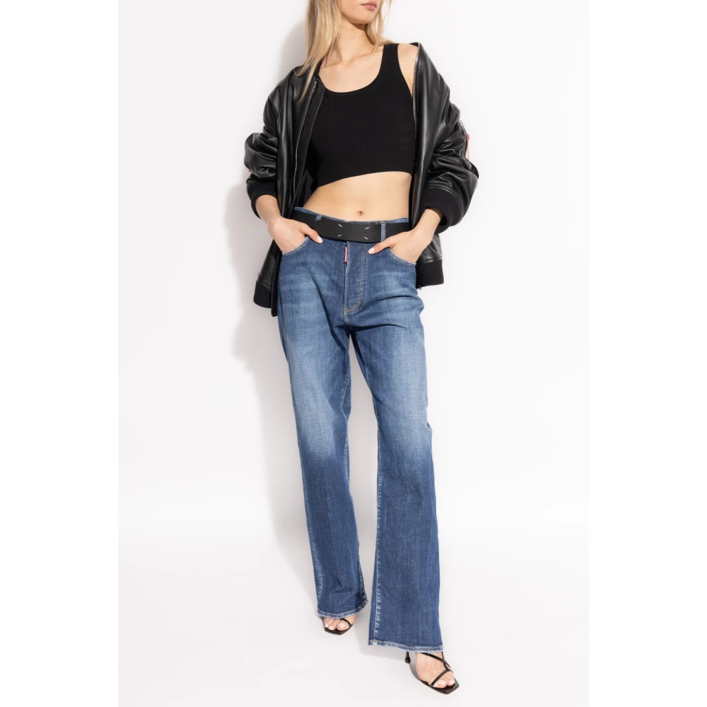 Dsquared2 Leren jas Black Dames