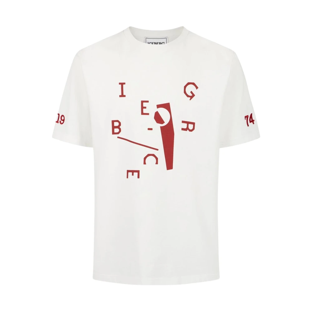 Iceberg T-shirt met letterprint detail Beige Heren