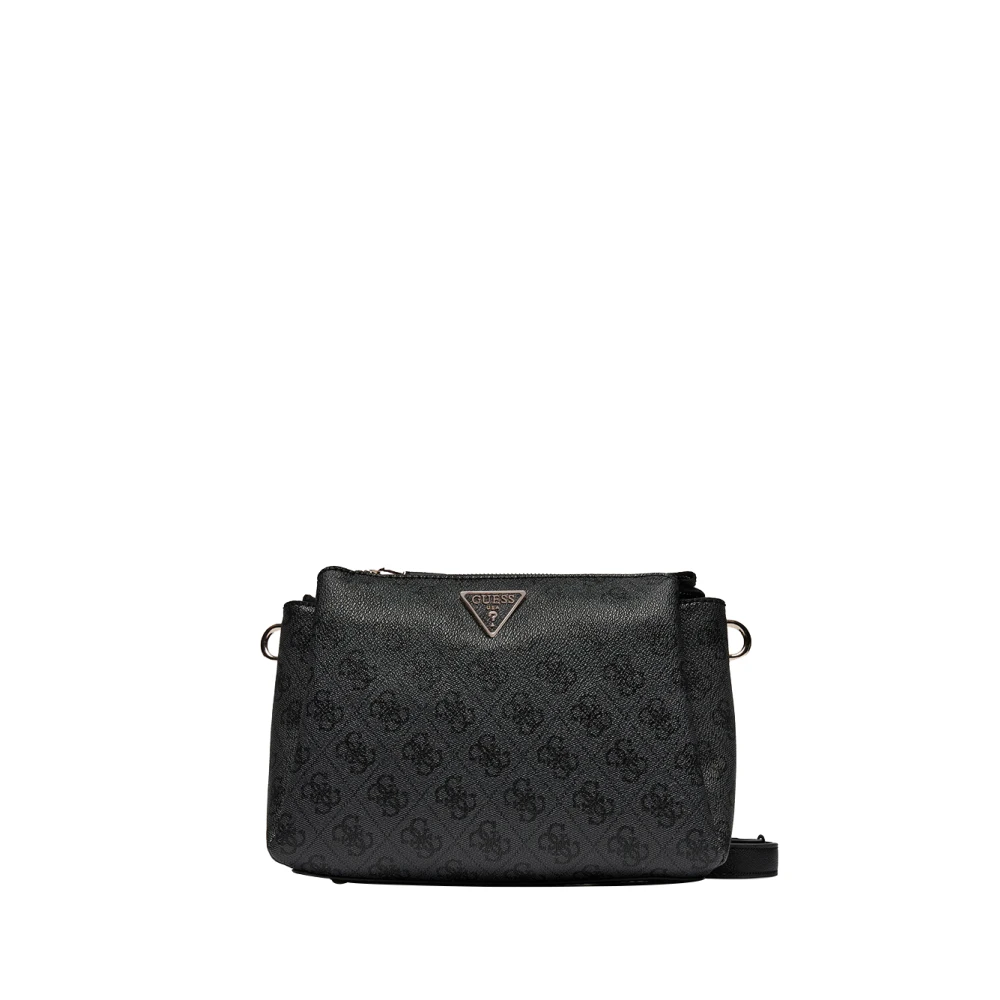 Guess Elegante zwarte leren handtas met gouden details Black Dames