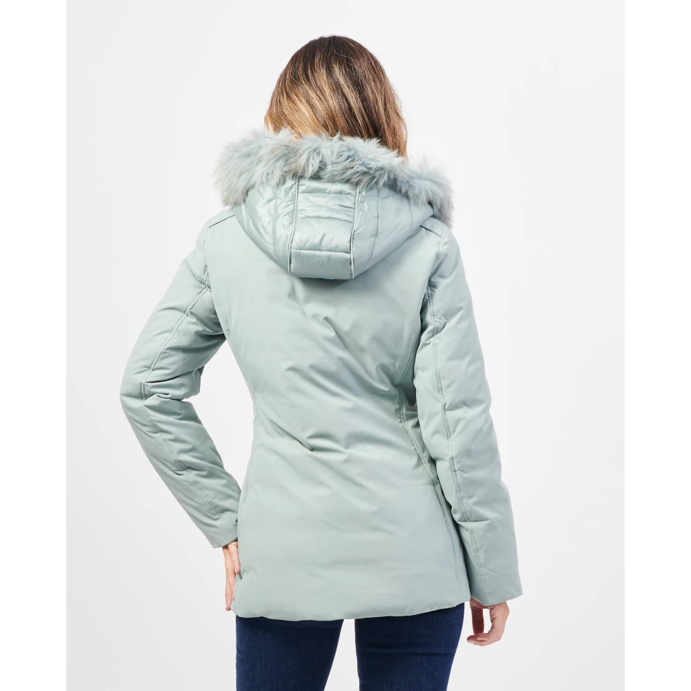 YES ZEE Groene Softshell Jas met Bont Capuchon Green Dames