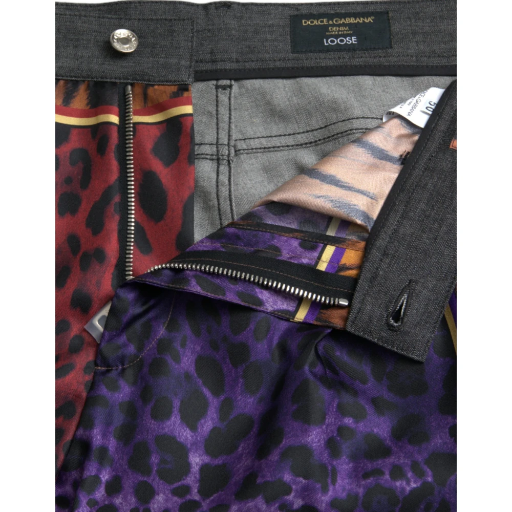 Dolce & Gabbana Dierenprint Tapered Katoenen Broek Multicolor Heren