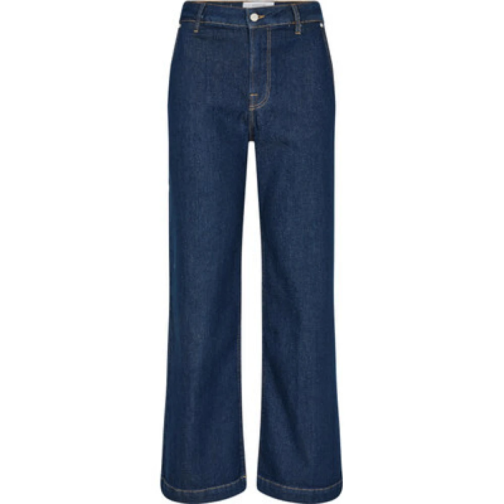 Blå High Rise Wide Leg Jeans