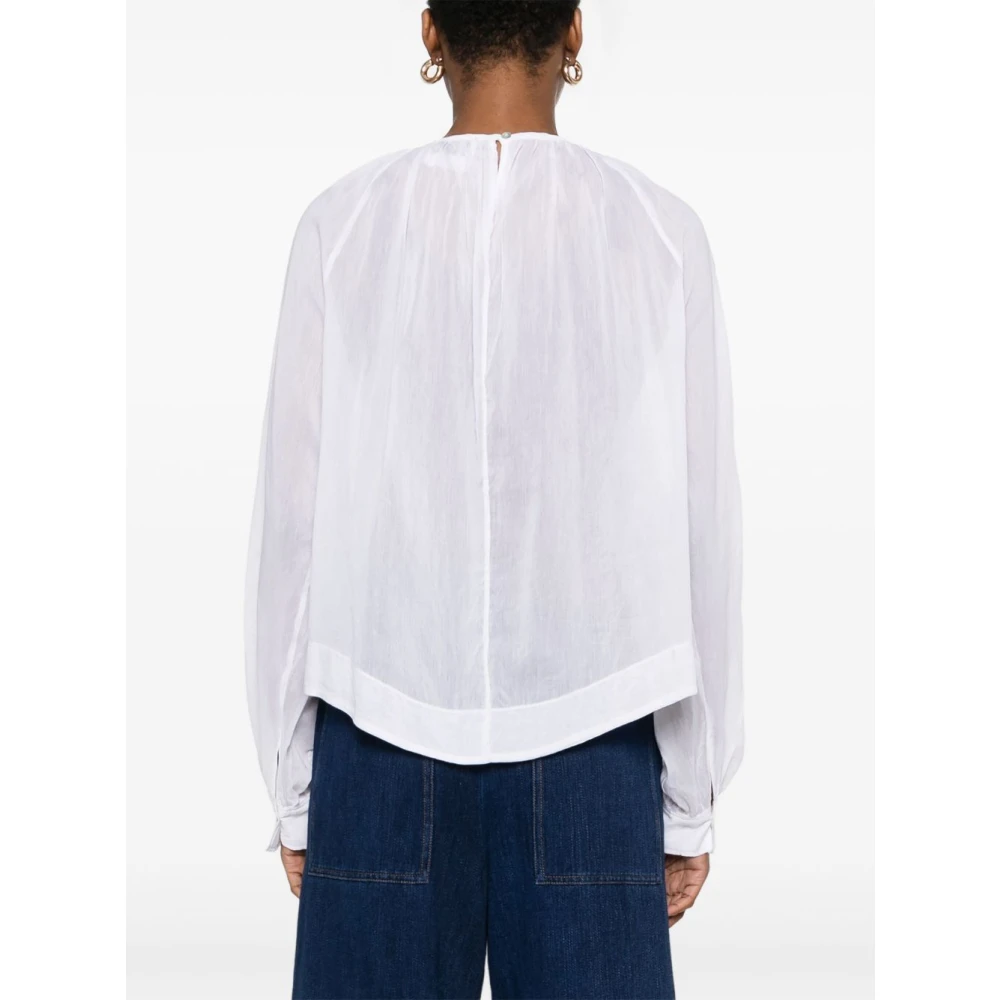 Forte Witte Zijden Katoenen Shirt White Dames