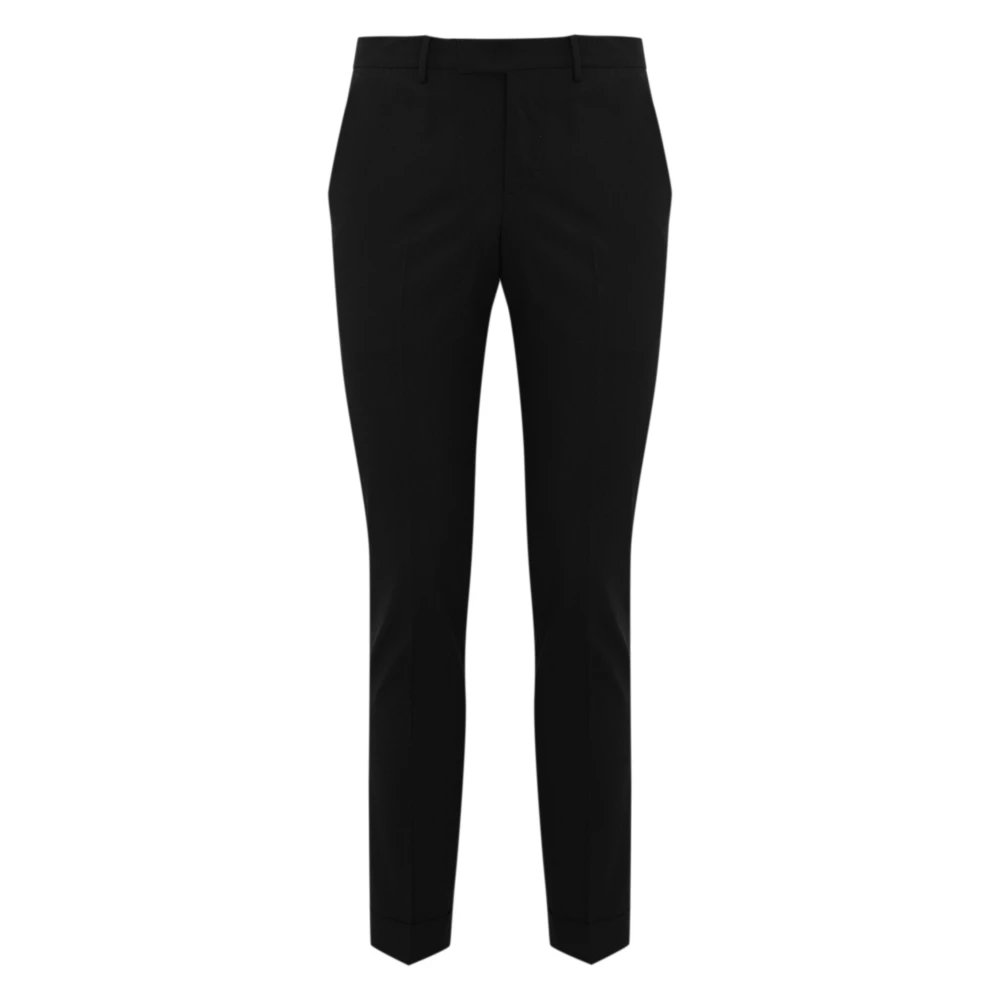 PT Torino Zwarte Wol Stretch Slim Fit Broek Black Heren