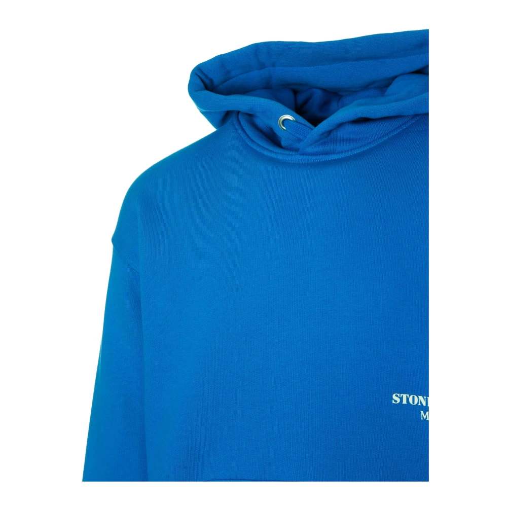 Stone Island Hoodie met dubbele capuchon en ritszak Blue Heren