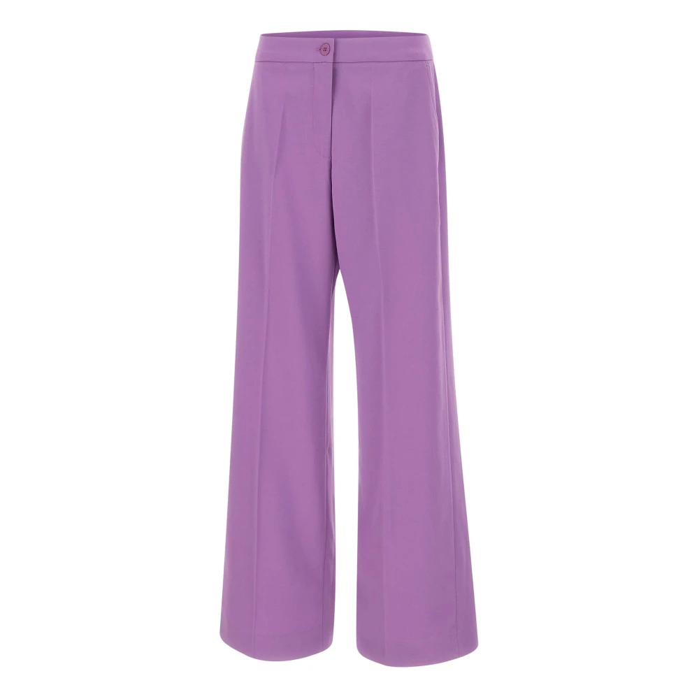 Elena Mirò Women's Purple Wide Trousers - Wide Trousers - 3XL - Trousers