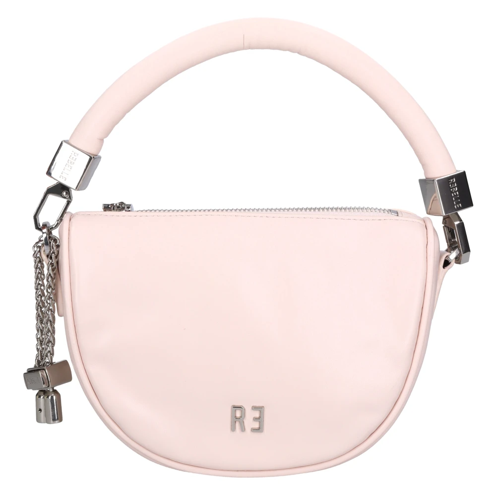 Rebelle Damen Rosa Lederhandtasche Mit Silberner Kette