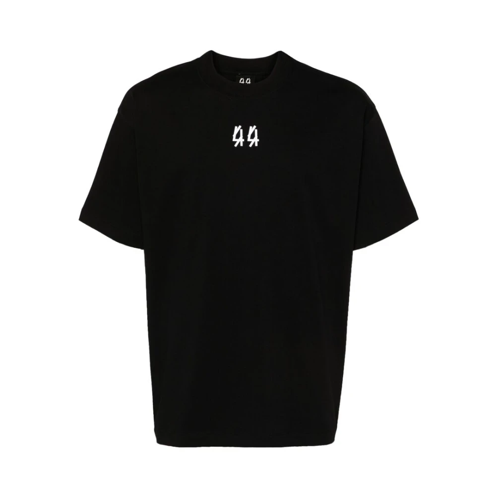 44 Label Group Zwart Logo Print Katoenen T-shirt Black Heren
