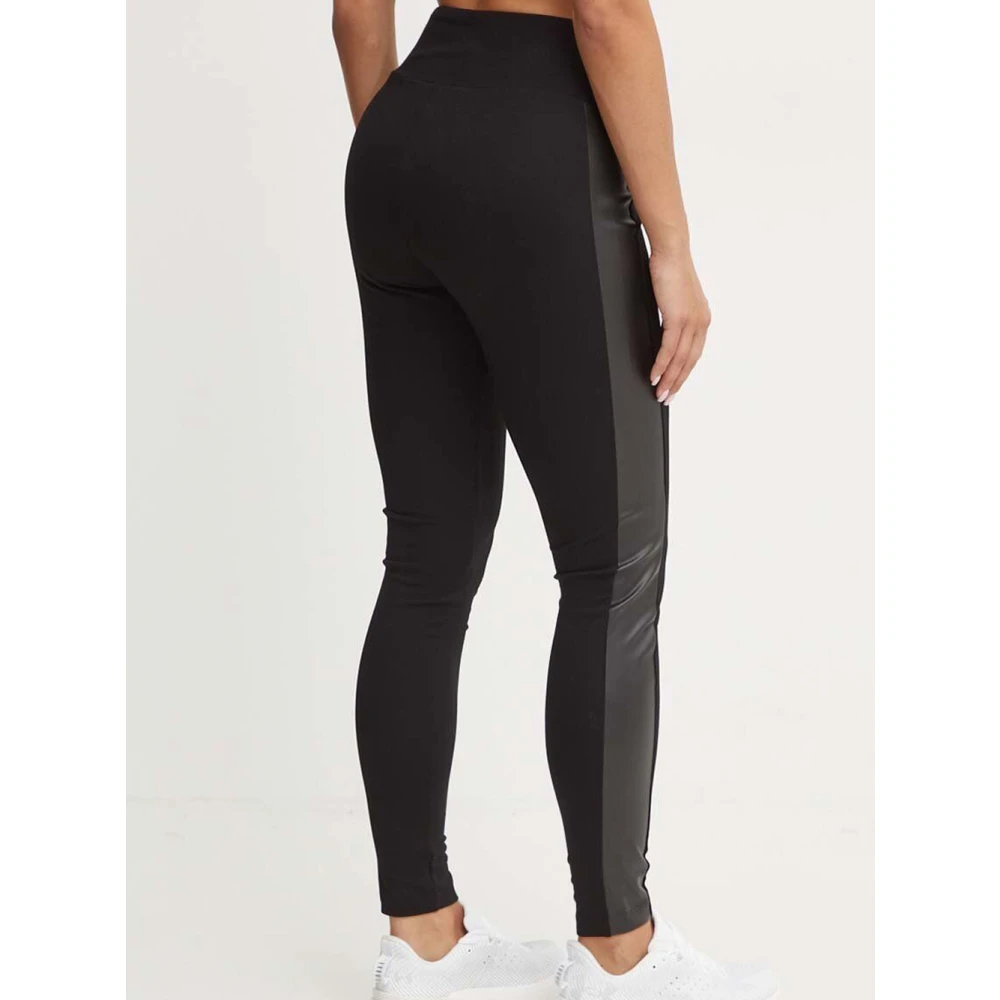 Emporio Armani EA7 Zwarte Leggings Hoge Taille Elastisch Materiaal Black Dames