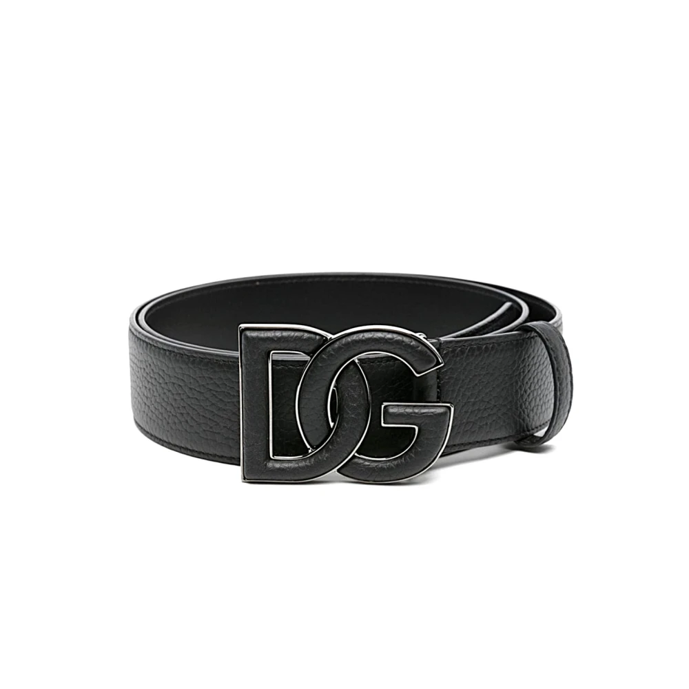 Dolce & Gabbana Stijlvolle leren riem voor mannen Black Heren