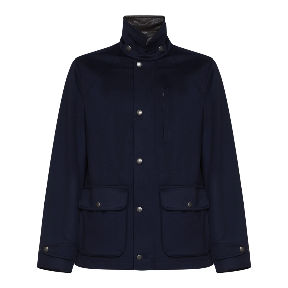 Brunello Cucinelli Wool Winter Jacket - Male - Winter Jackets - Blue - M - Jackets