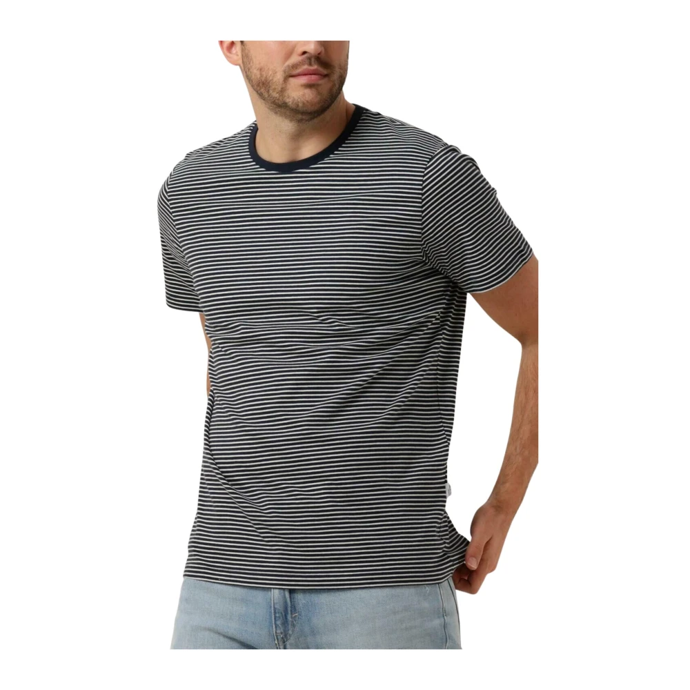 Selected Homme Heren Polo & T-shirt Gestreept Tee Blue Heren