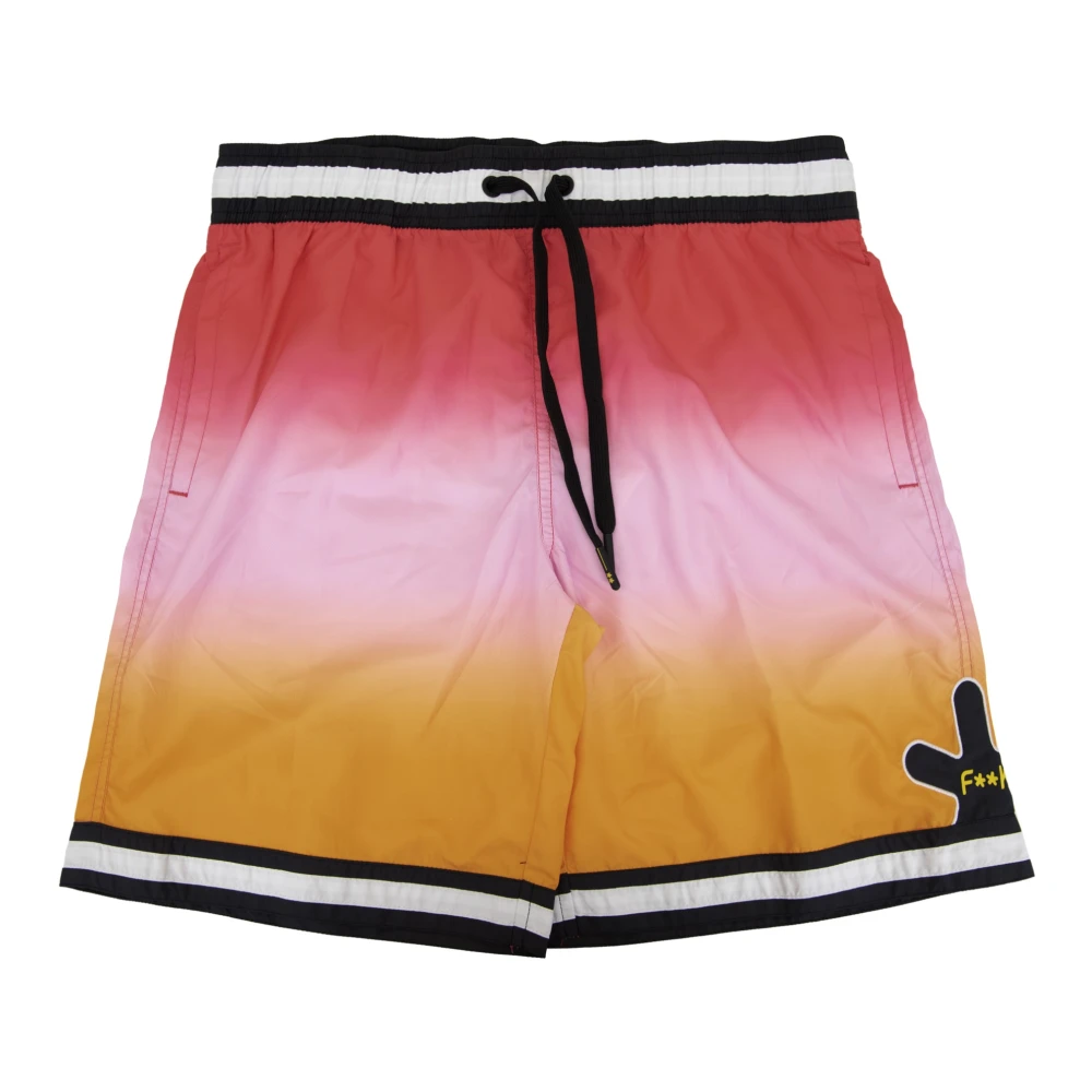 F**K Herr Multicolor Badkläder M, Polyester, Badshorts Med Dragsko