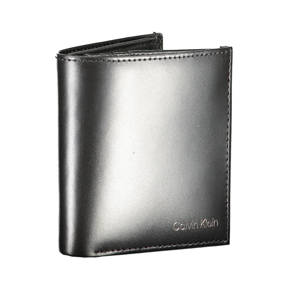 Calvin Klein Zwarte Leren Portemonnee met RFID-bescherming Black Heren