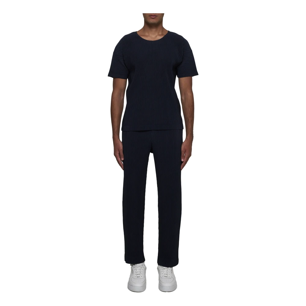 Issey Miyake Blauwe T-shirts en Polos Blue Heren