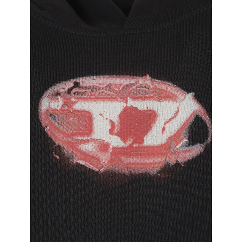 Diesel Zwarte trui met capuchon Black Heren