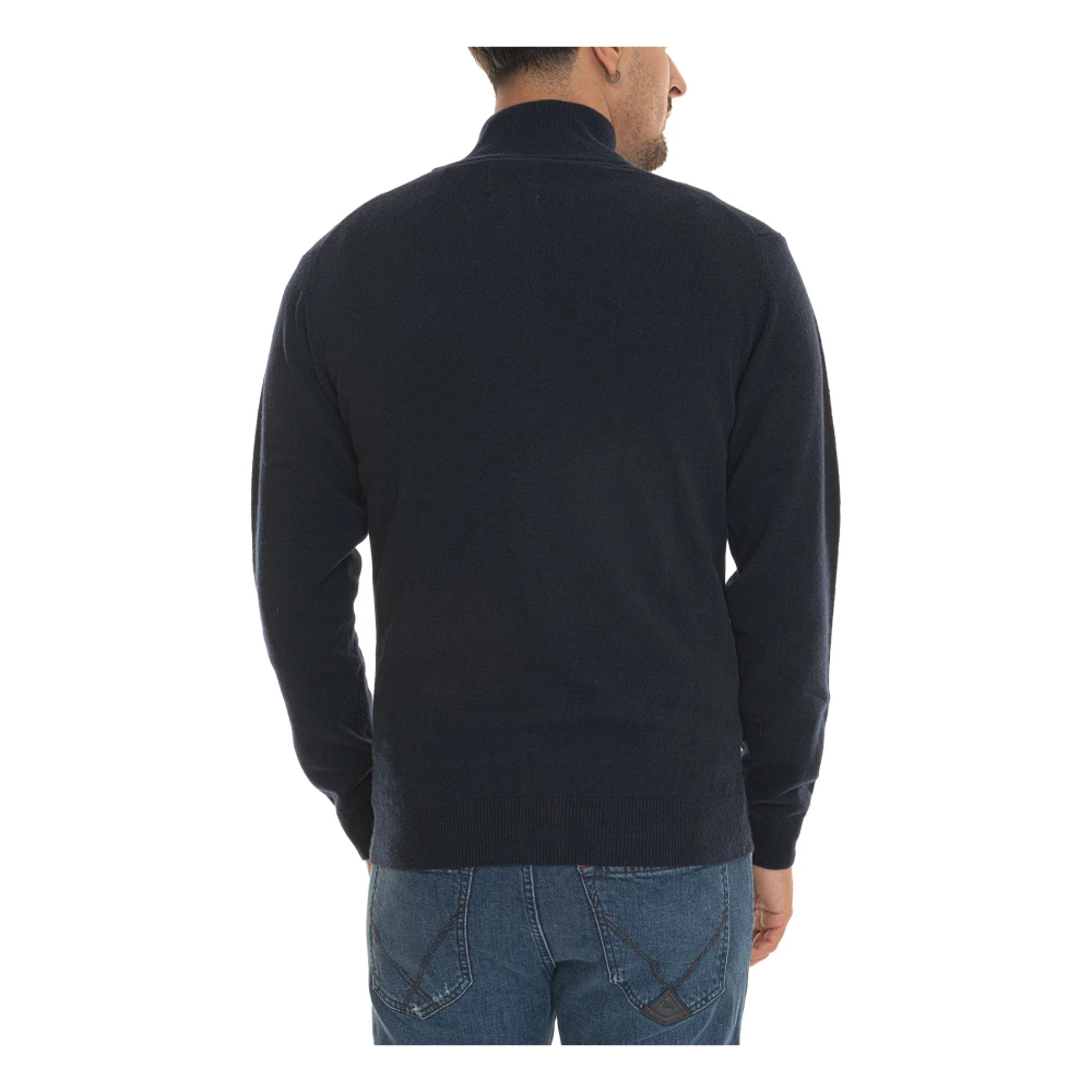 Gant Cardigan met ritssluiting en logozakken Blue Heren