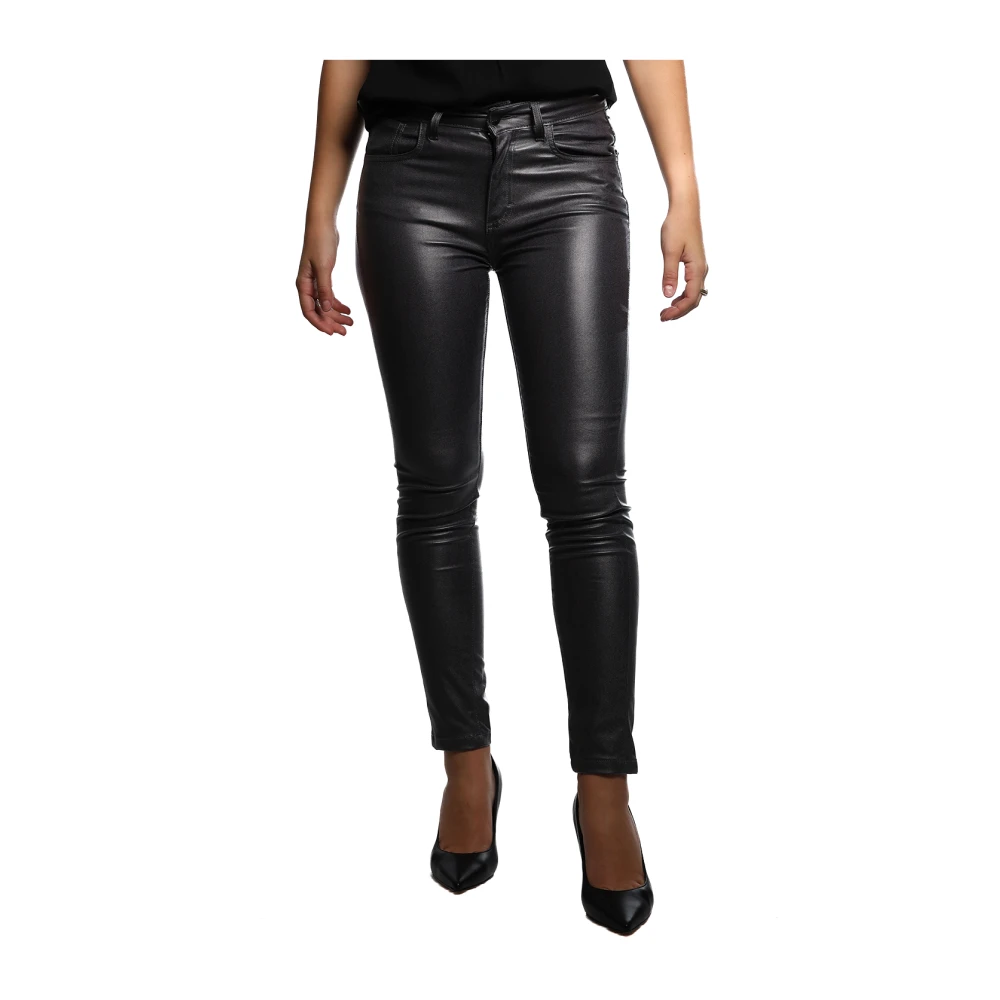Jijil Hoge metallic effect broek Gray Dames