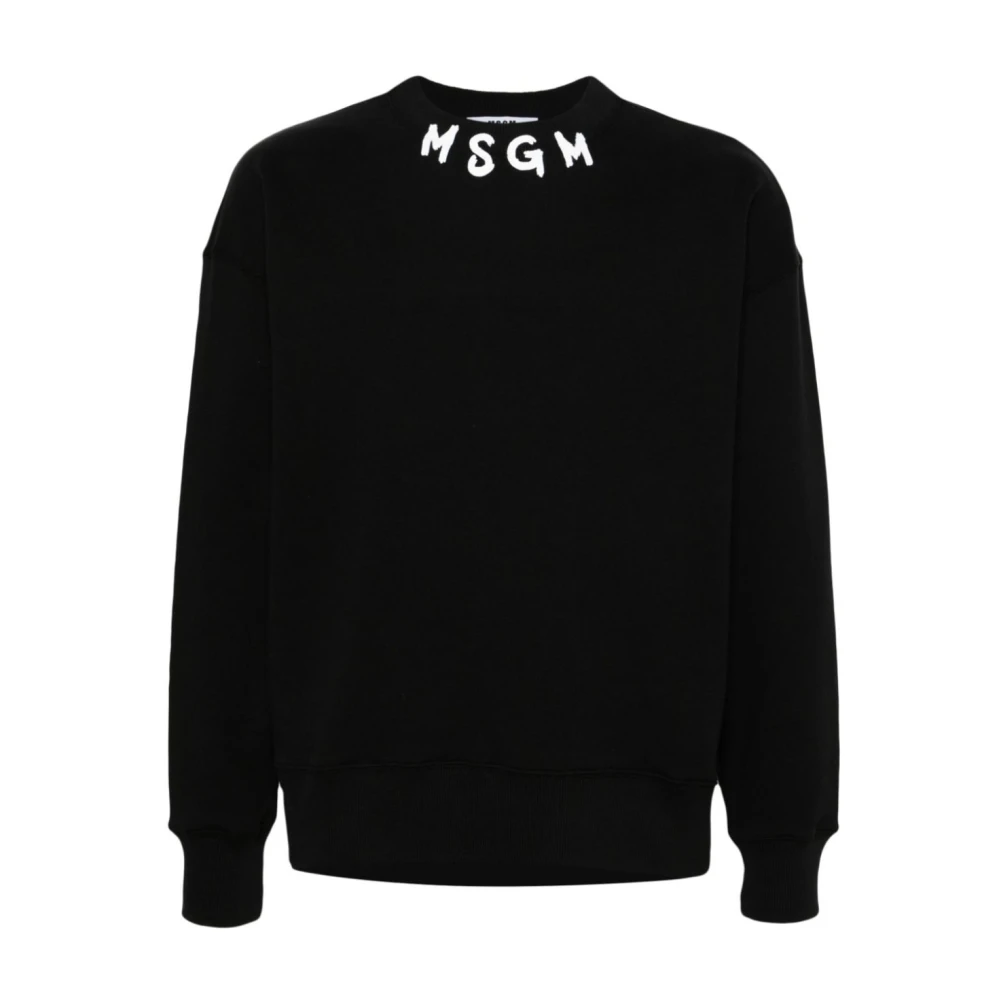Msgm Logo Crewneck Sweatshirt Black Heren