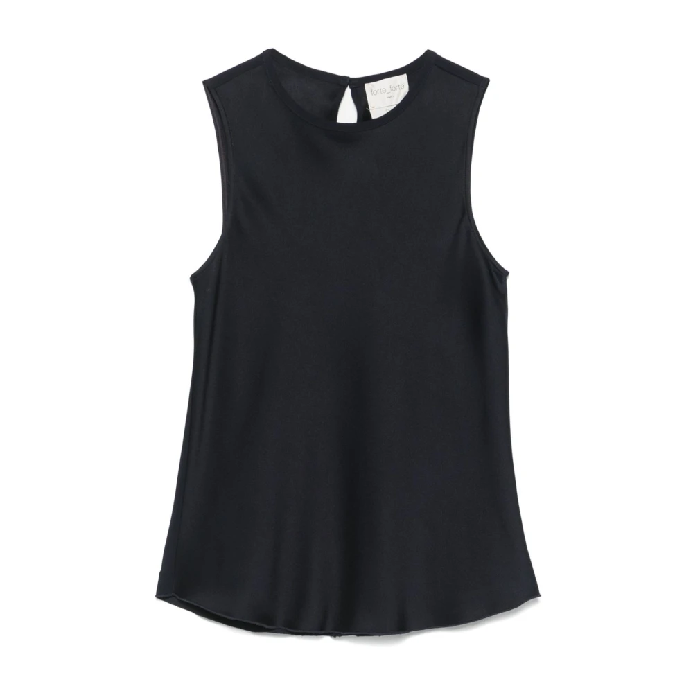 Forte Blauwe Mouwloze Top Met Ronde Hals Blue Dames