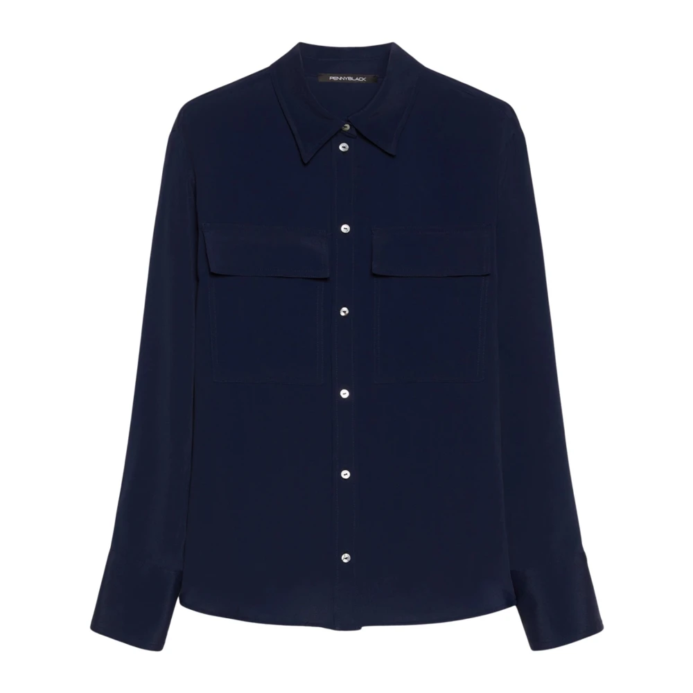 Pennyblack Crepe de Chine Blouse Indugi Blue Dames