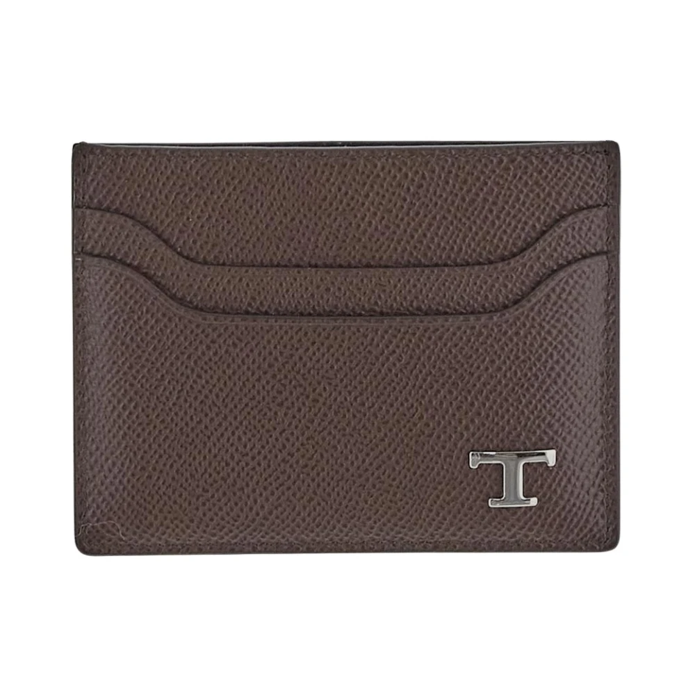 TOD'S Leren Kaarthouder Portemonnee Brown Heren