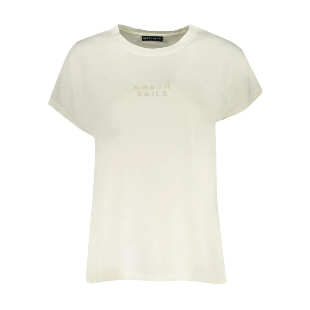 North Sails Witte Katoenen T-Shirt met Korte Mouwen White Dames