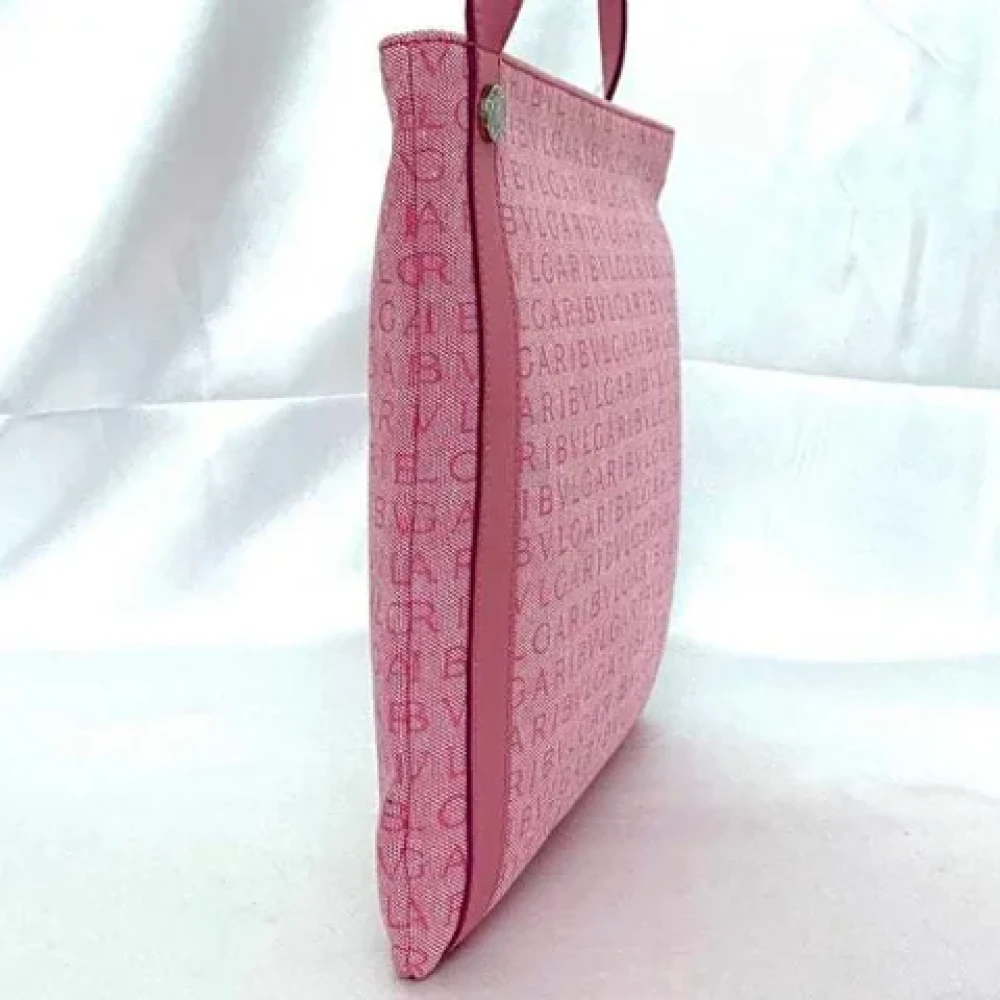 Bvlgari Vintage Pre-owned Canvas shoulder-bags Pink Dames