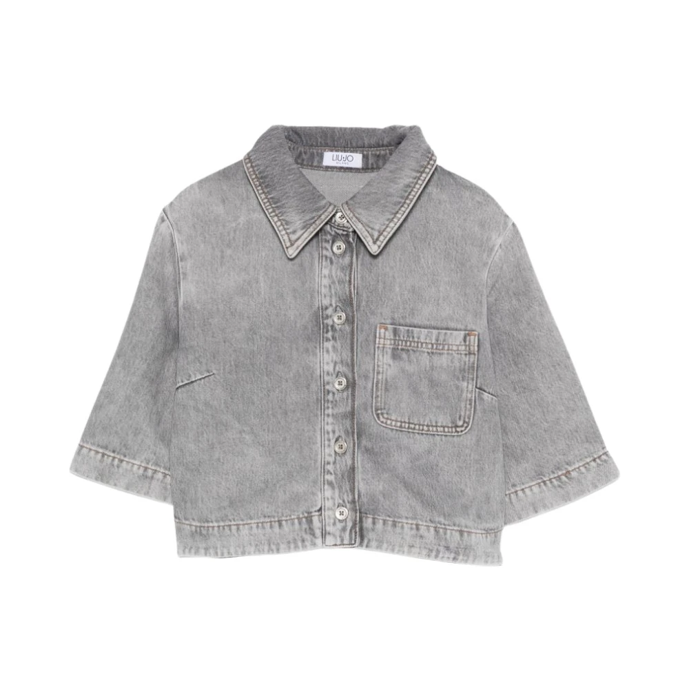 Liu Jo Vrouw Grijs Denim Shirt