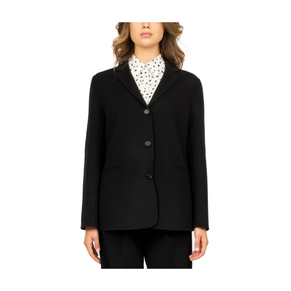 Max Mara Zwarte Wollen Jas Niet Black Dames