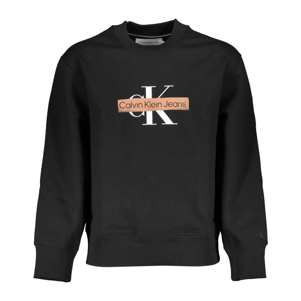 Calvin Klein Men's Black Sweatshirts,, Long Sleeve Sweatshirt With Print 2XL