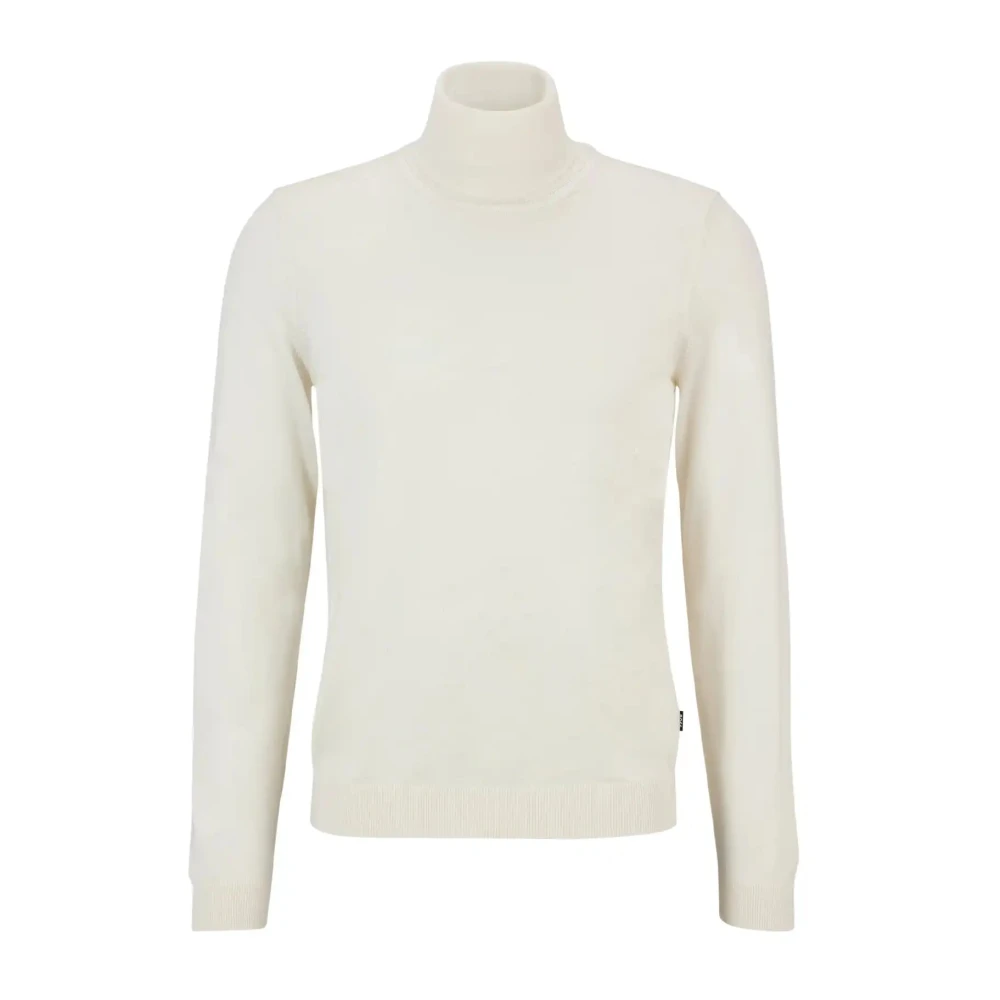 Hugo Men's White Wool Turtleneck Jumper - Turtlenecks - M - Knitwear