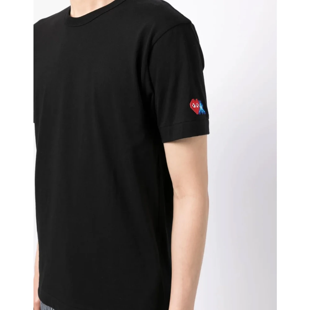 Comme des Garçons Logo Patch T-Shirt Zwart Korte Mouw Black Heren